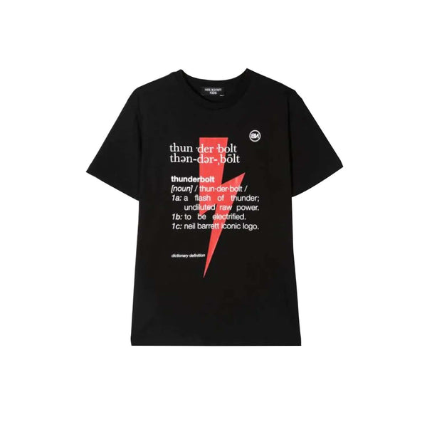 Black Thunderbolt Definition Print T-shirt