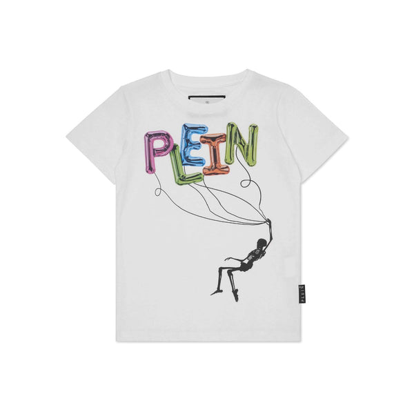 Boys White Graphic-Print Cotton T-shirt