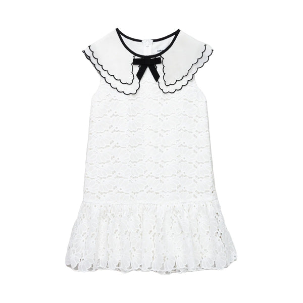 White Floral Chiffon \
Dress