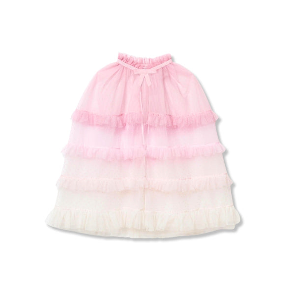 Girls Pink Ombre Tulle Cape