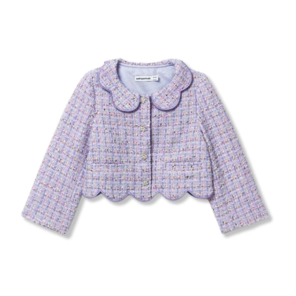 Girls Purple Boucle Cardigan