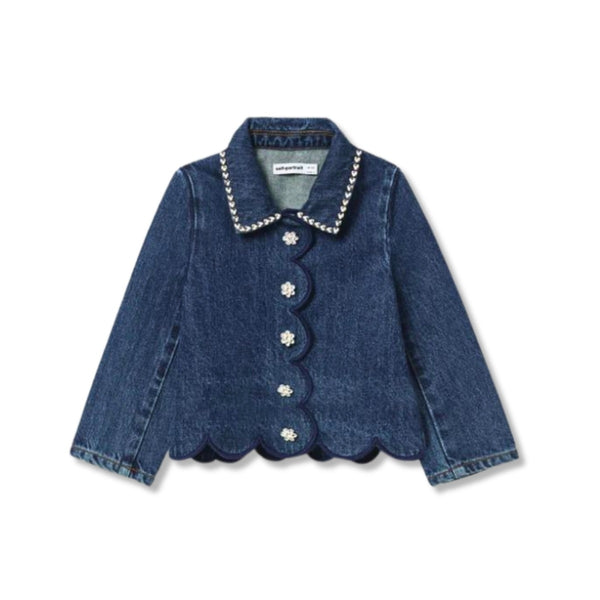 Girls Denim Blue Cotton Jacket