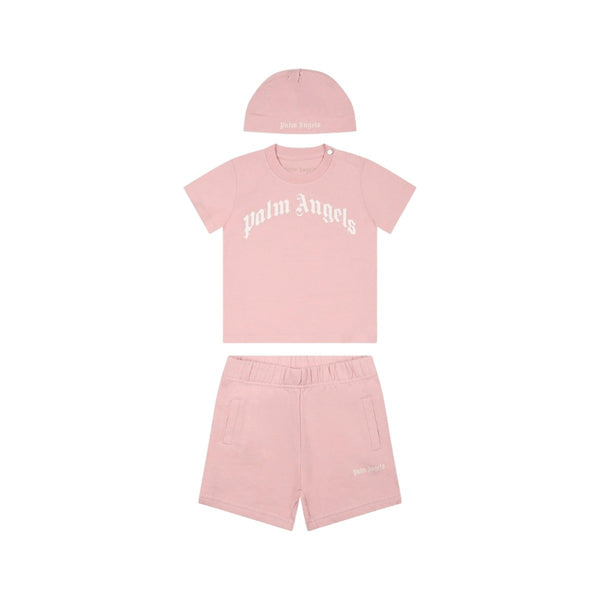 Baby Girls Logo-Print Short Set With Hat