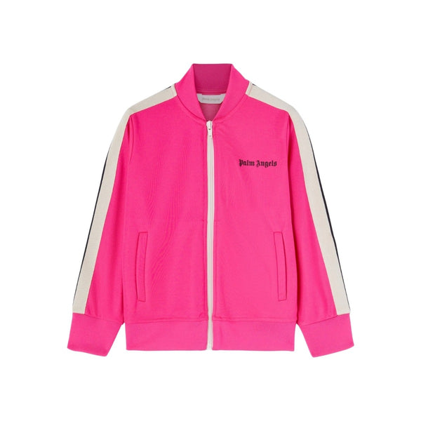 Girls Pink Logo-Print Zip-Up Sweatshirt