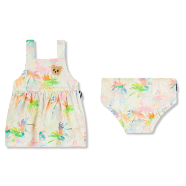 Baby Girls Multi-Color Printed Dress Set