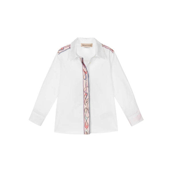 Girls White Poplin Marmo Blouse Shirt