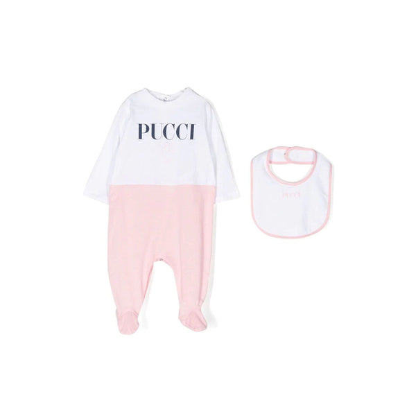 Pink Logo Print Babygrow Set