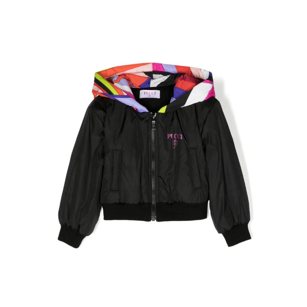 Girls Black Hooded Jacket