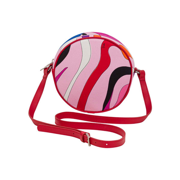 Girls Pink Marmo-Print Circular Crossbody Bag