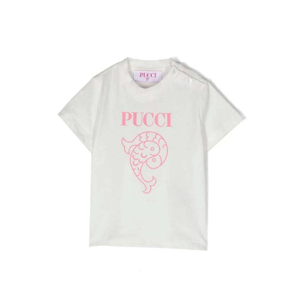 Girls White Logo-Print T-Shirt
