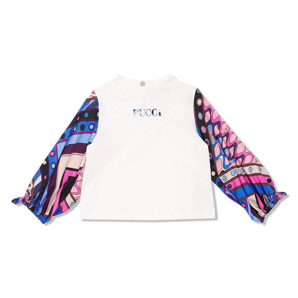 Baby Girls White Logo-Print T-shirt