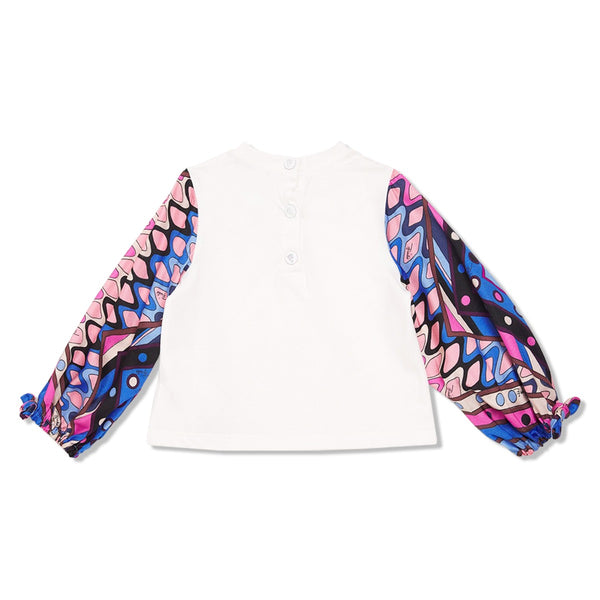 Baby Girls White Logo-Print T-shirt