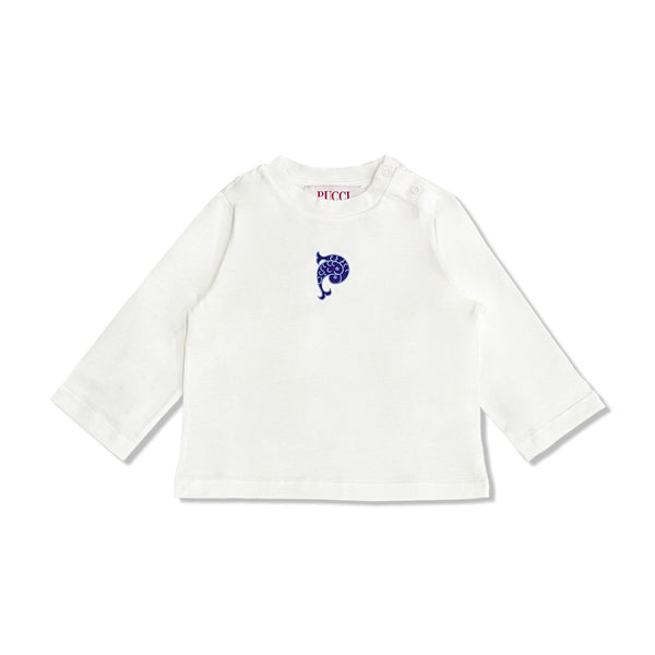 Baby Girls White Logo-Print Cotton T-Shirt