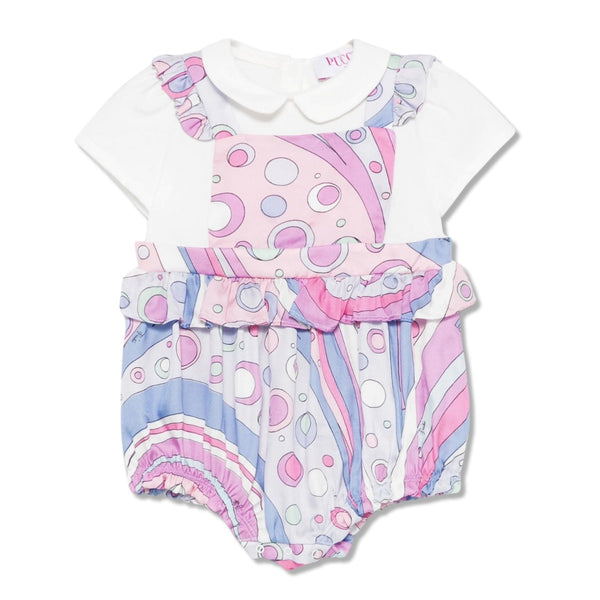 Baby Girl White Fontane-Print Romper