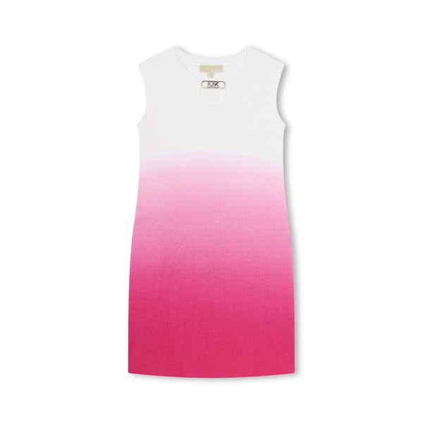 Girls Pink Gradient-Effect Cotton Dress