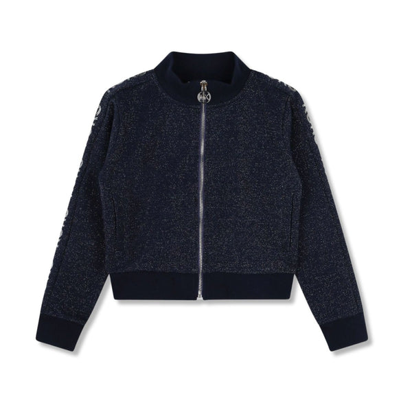 Girls Navy Blue Zip-Up Sweatshirt