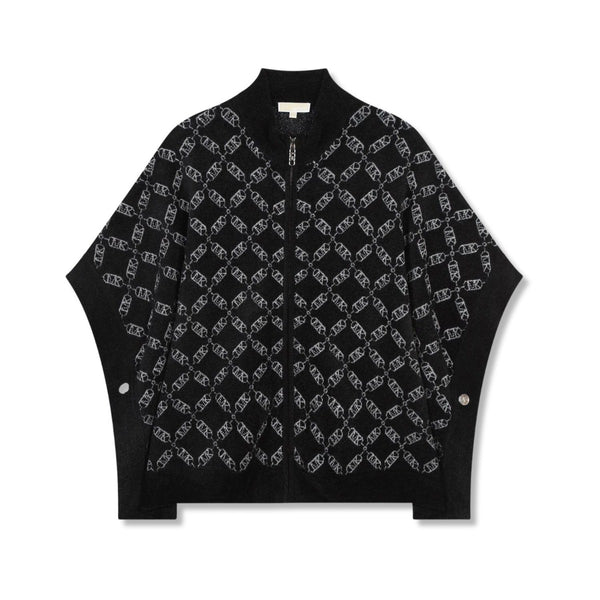 Girls Black MK Empire Logo-jJacquard Cape