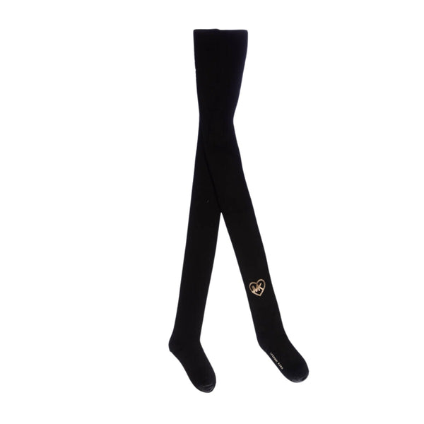 Girls Black MK-Logo Tights