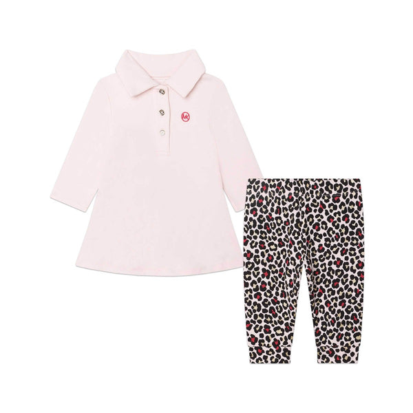 Baby Girls Pink Animal Print Trouser Set