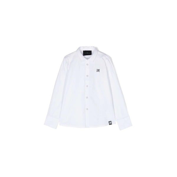 Boys White Cotton Full Sleeve Shirt