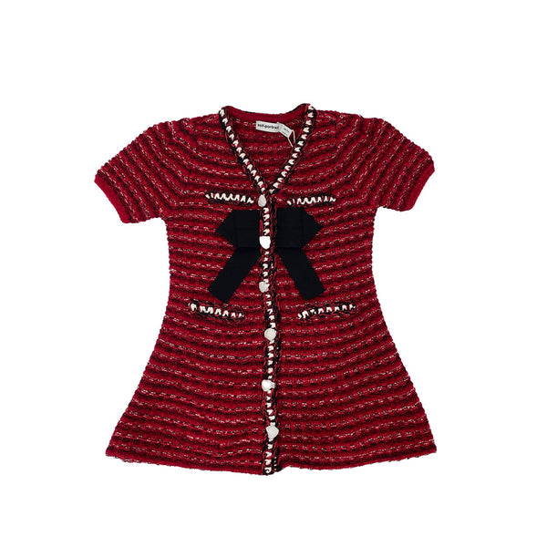 Red Melange Knit Mini Dress
