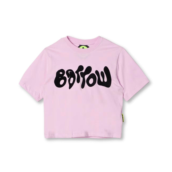 Girls Purple Cropped Jersery T-Shirt