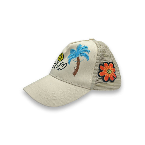 Unisex Cream Logo-Print Baseball Cap