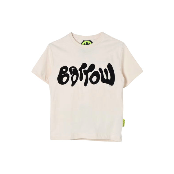 Unisex Cream Logo-Print T-Shirt
