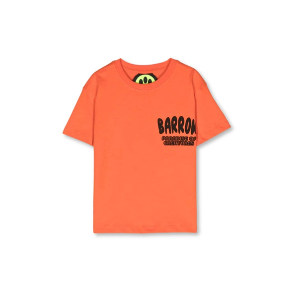 Unisex Orange Logo-Print T-Shirt