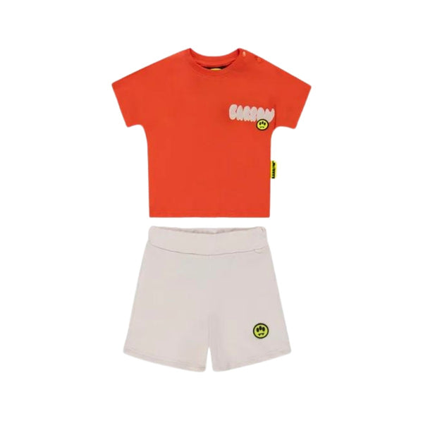 Baby Unisex Orange Logo-Print Shorts Set