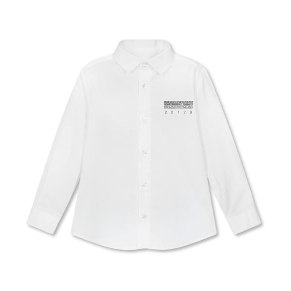 Boys White Cotton Watercolour Shirt