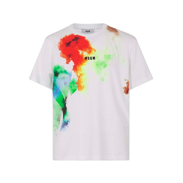 Boys White Watercolor Logo T-shirt