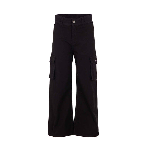 Girls Black Twill Stretch-Cotton Trousers