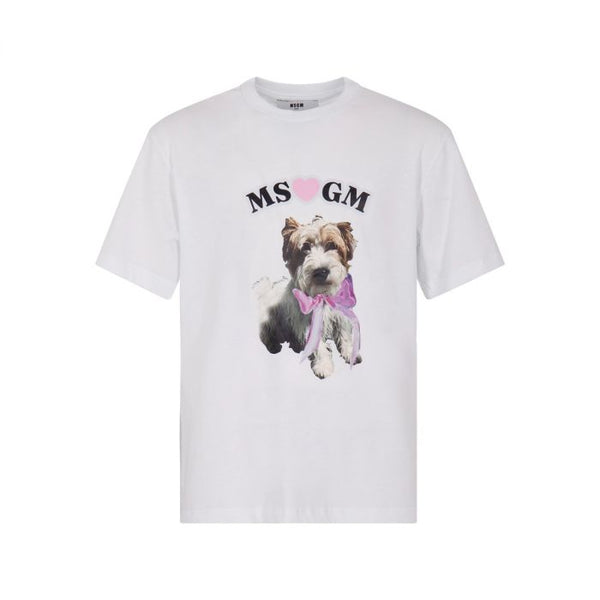 Girls White Cotton Half-Sleeves T-Shirt