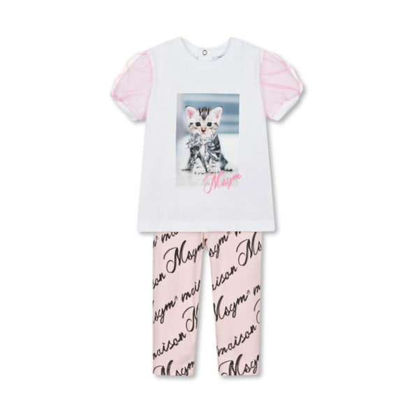 Baby Girls Pink Cotton Leggings Set