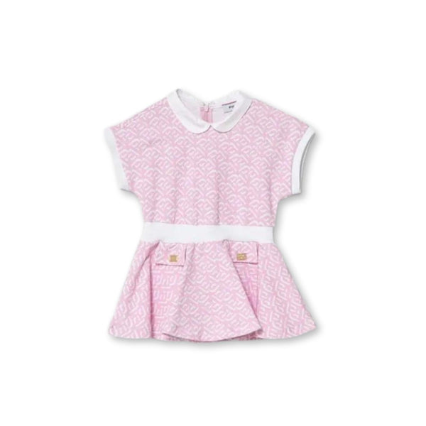 Girls Pink Cotton Short Sleeves Dress