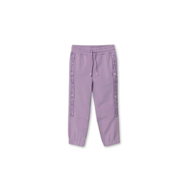 Girls Purple Logo Side Stripes Trouser