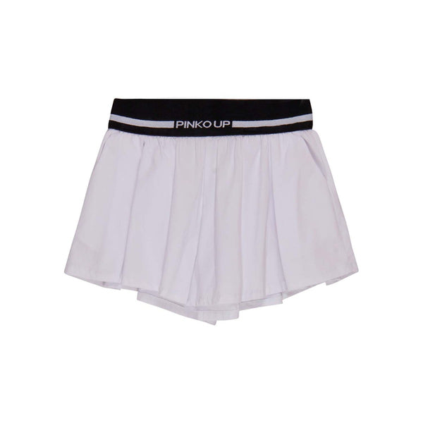 Girls White Logo Stripe Waste Shorts