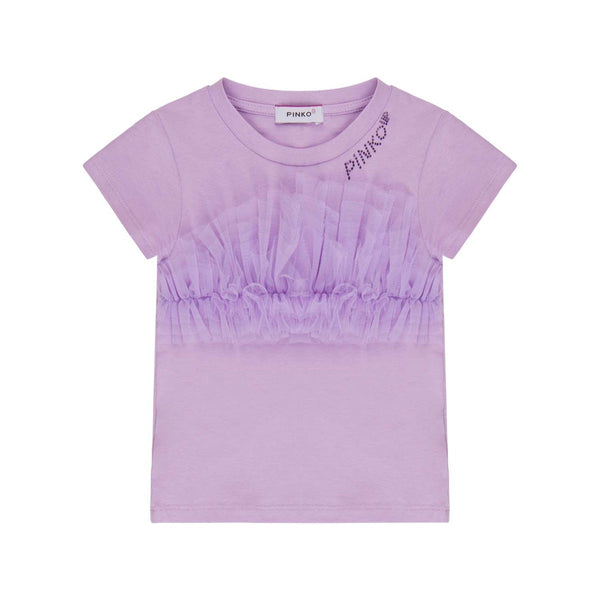 Girls Purple Rhinestone-Logo T-Shirt