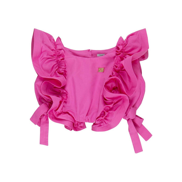 Girls Pink Popelin Cotton Top