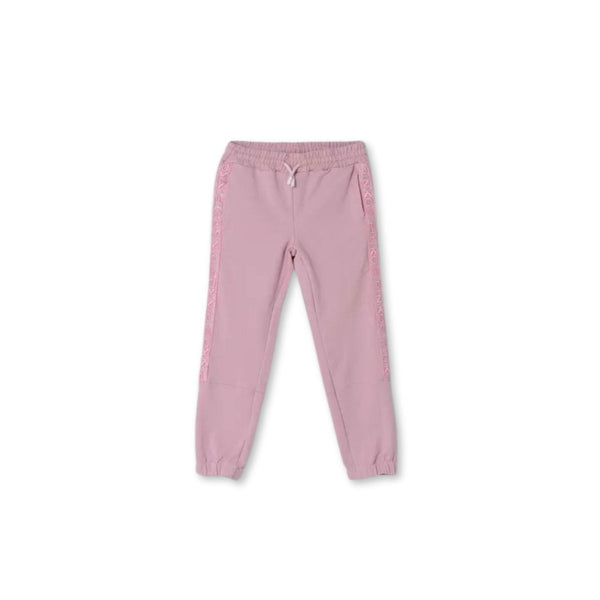 Girls Pink Logo Side Stripes Trouser