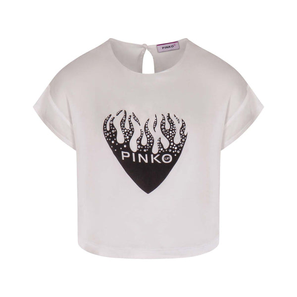 Girls White Lustering Jersey T-Shirt