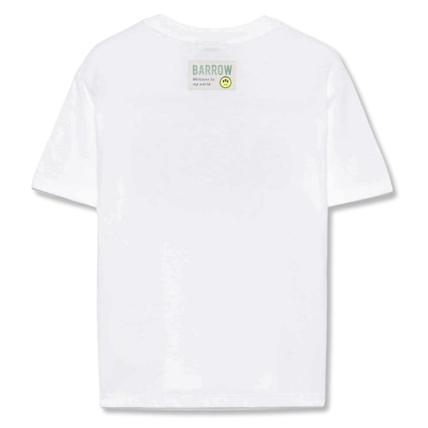 Boys White Logo-Print Cotton T-Shirt