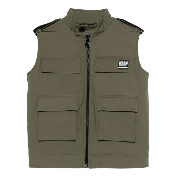 Boys Green Logo-patch Shirt