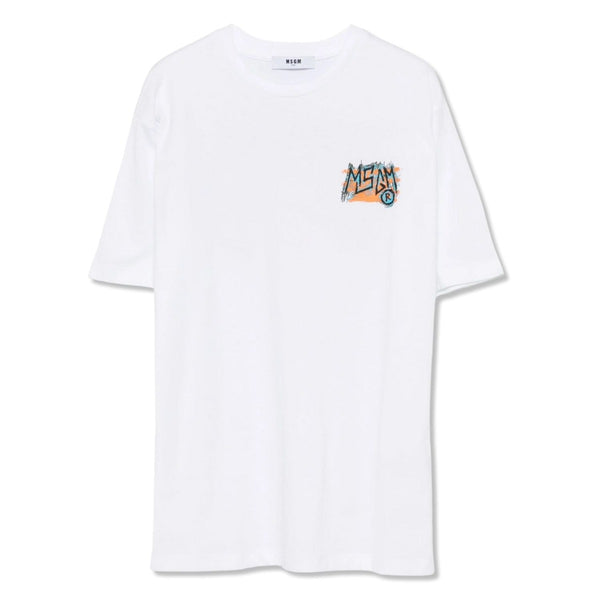 Boys White Graphic Print T-Shirt