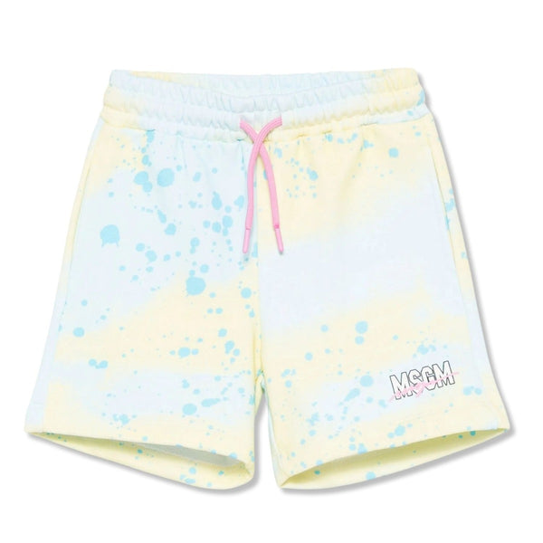 Girls Blue Spray-paint effect shorts