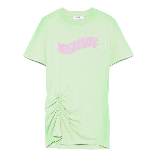Girls Green Logo Print Dress