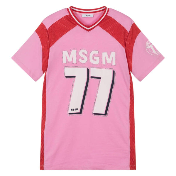 Girls Pink Logo Print Dress