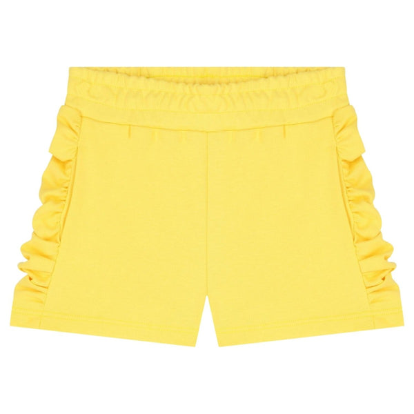Girls Yellow Ruffle Trim Short