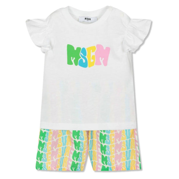 Baby Girls White Logo-Print T-Shirt